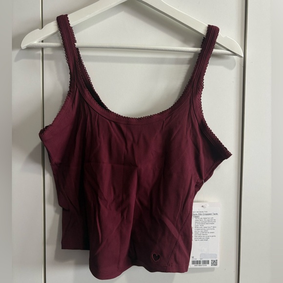 lulu nulu ribbed crop tank top heart - Picture 2 of 8